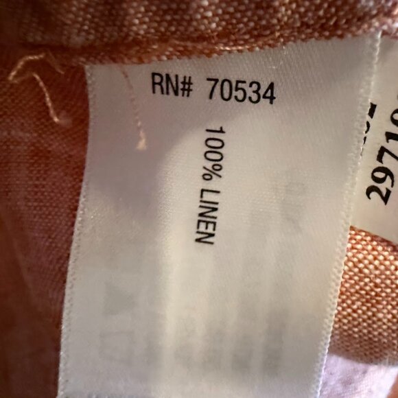 Orvis Linen Salmon Long Sleeve Button Up, Size XLG, NWT - Picture 4 of 7